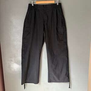 NIKE JORDAN Women's XL Black Wide Leg Lightweight Athletic Athleisure Cinch Leg